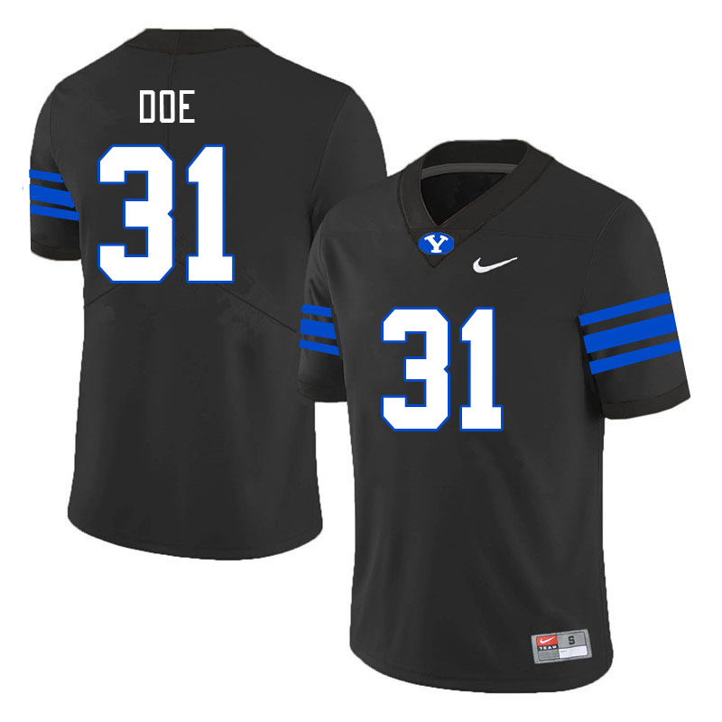 Men #31 Kevin Doe BYU Cougars College Football Jerseys Stitched Sale-Black - Click Image to Close